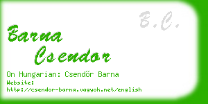 barna csendor business card